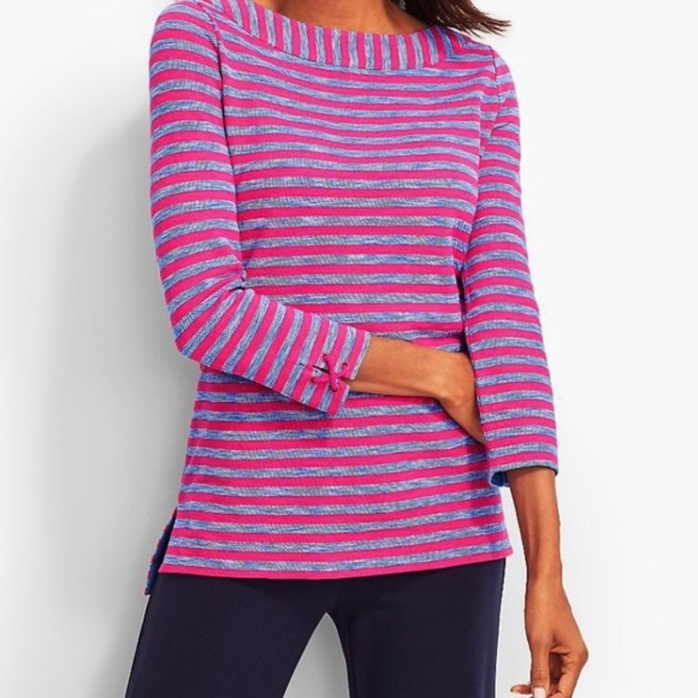 Talbots Pink and Blue Striped Top